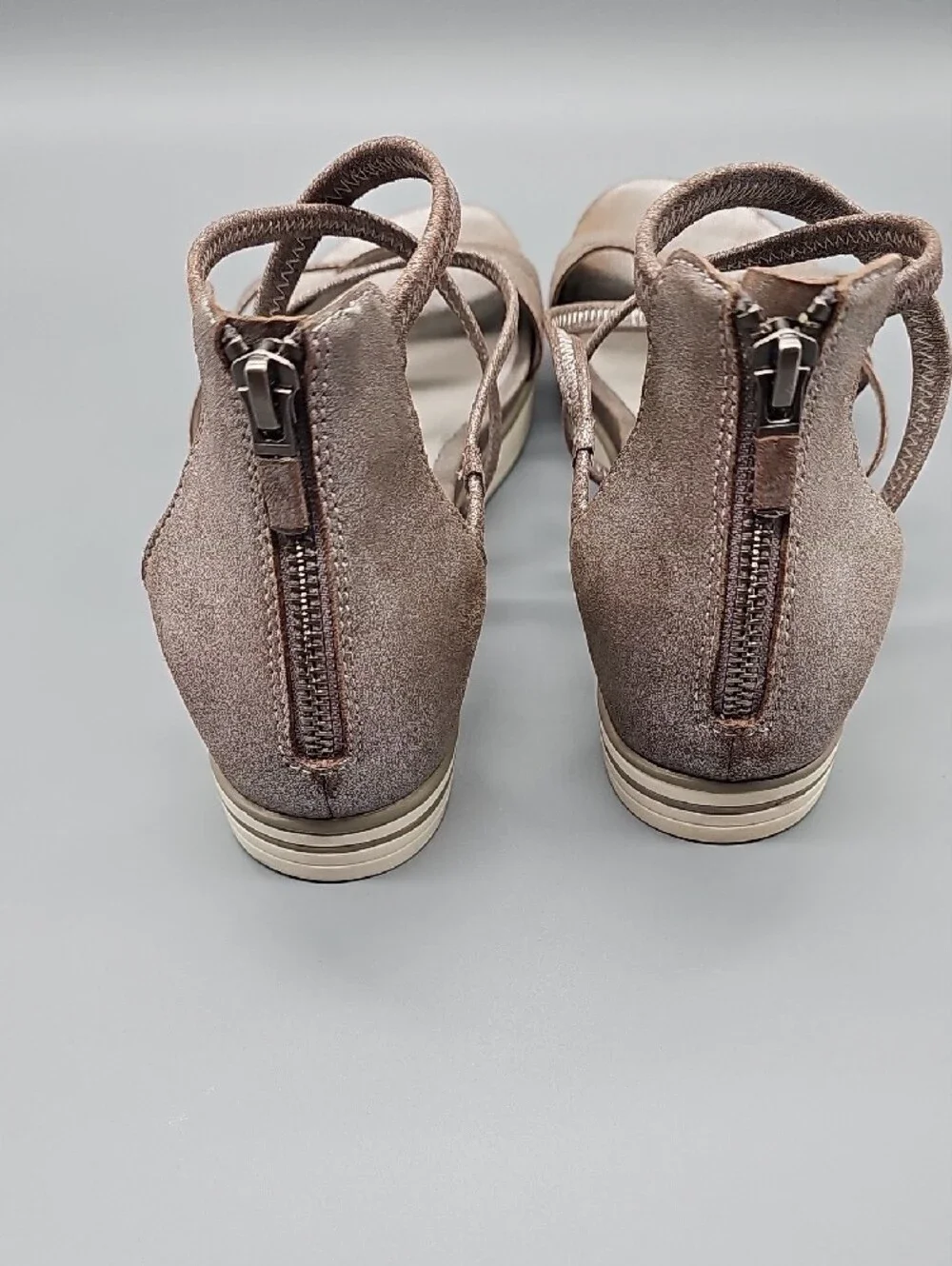 Eileen Fisher Metallic Blush Strappy Sandals